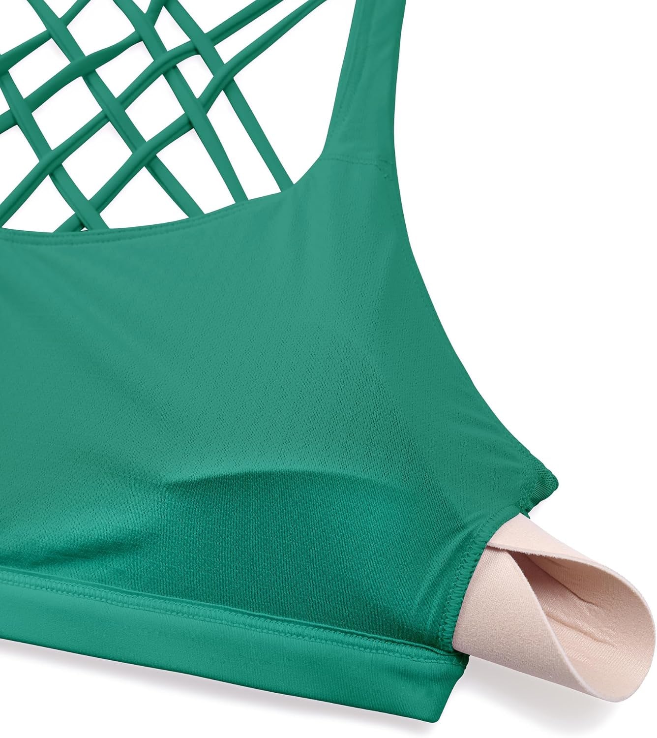 Naked Feeling Strappy Sports Bras for Women - Criss Cross Back Wireless Padded Cami Yoga Workout Top