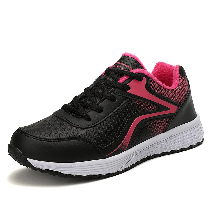 Fashion Women Sneakers Winter Breathable PU Leather Sport Shoes Womens Trainers Running Shoes Women'S Casual Gym Shoes