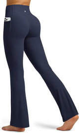 Yoga Pants Women Flare Workout Leggings with Pockets for Women Tummy Control High Waisted Yoga Leggings