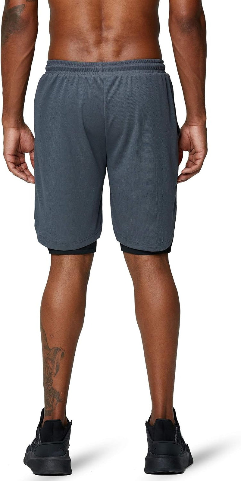 Men'S 2 in 1 Running Shorts Gym Workout Quick Dry Mens Shorts with Phone Pocket