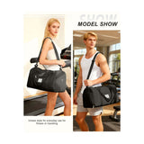 Gym Bags Womens Mens with Shoes Compartment and Wet Pocket Travel Duffel Bag for Women for Plane Sport Gym Tote Bags Swimming Yoga Small Waterproof Weekend Overnight Carry on Bag Hospital Holdalls