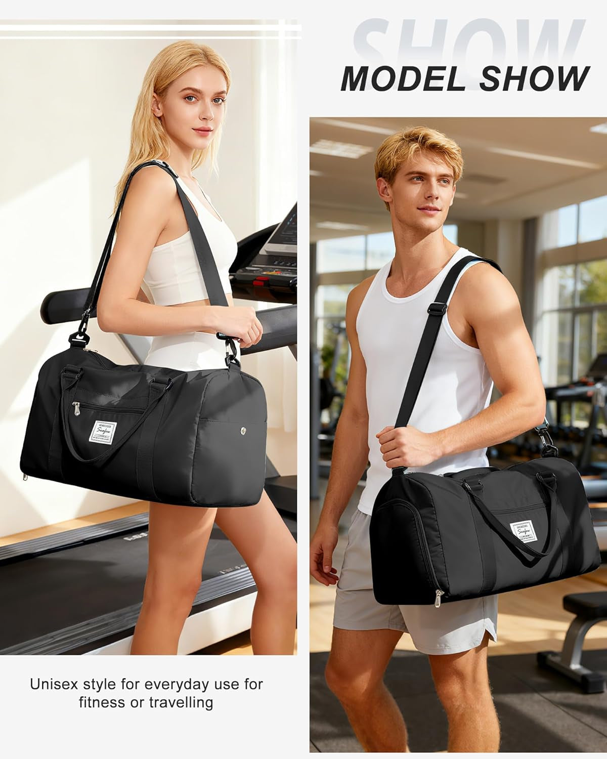 Gym Bags Womens Mens with Shoes Compartment and Wet Pocket Travel Duffel Bag for Women for Plane Sport Gym Tote Bags Swimming Yoga Small Waterproof Weekend Overnight Carry on Bag Hospital Holdalls