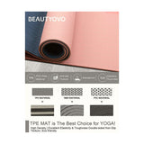Yoga Mat with Strap, 1/3 Inch Extra Thick Yoga Mat Double-Sided Non Slip, Professional TPE Yoga Mats for Women Men, Workout Mat for Yoga, Pilates and Floor Exercises
