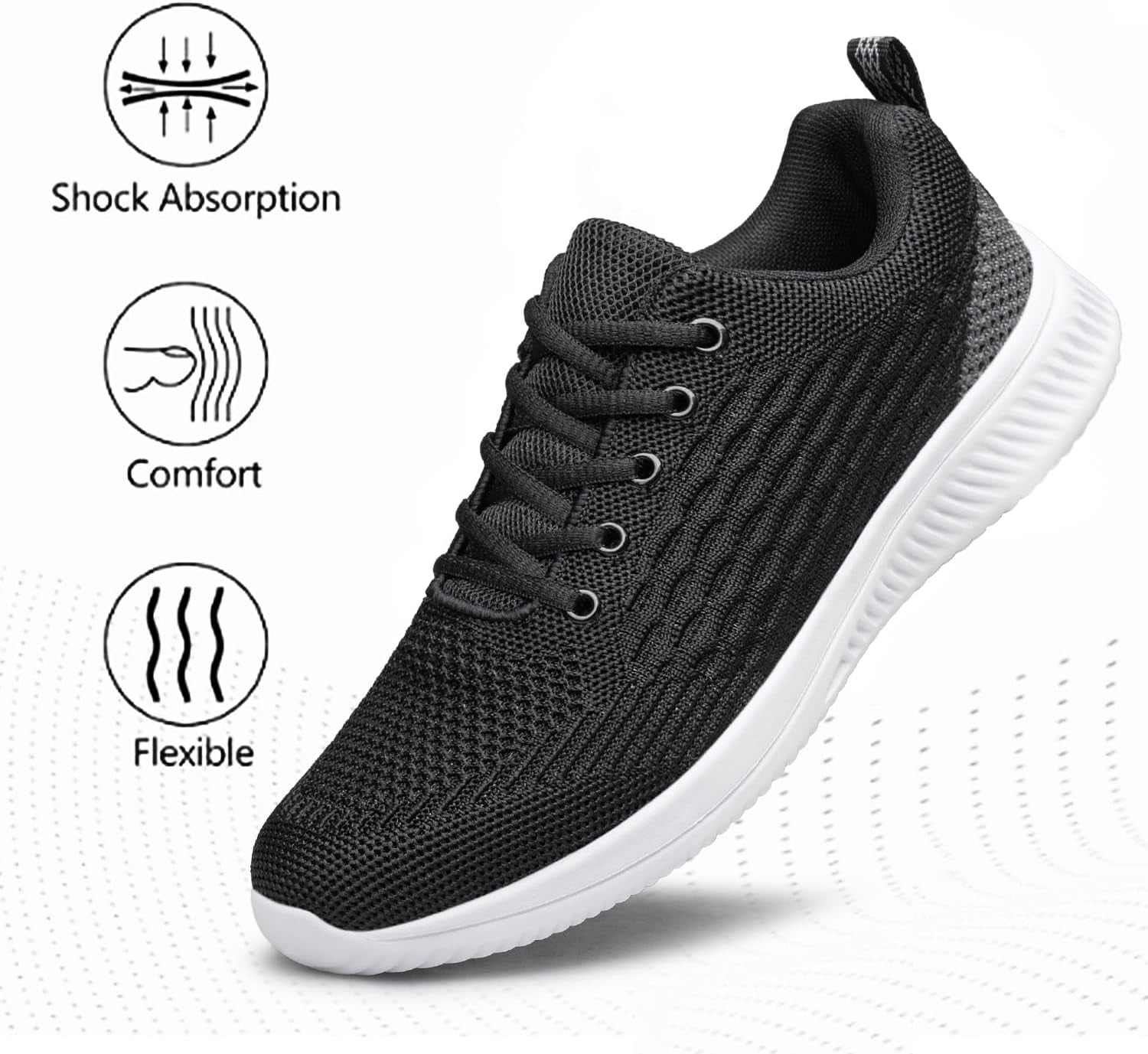 Men'S Walking Shoes Non Slip Running Sneakers Lightweight Breathable Tennis Shoes Workout Athletic Sneakers