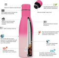 Metal Water Bottle, 500Ml Reusable Thermos, Stainless Steel Water Bottles Disawasher Safe, Cherry