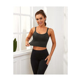 Sports Bras for Women High Support Longline Workout Tank Tops Built in Bra Strappy Yoga Padded Crop Top