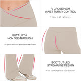 Women'S Flare Yoga Pants - Crossover Flare Leggings High Waisted Tummy Control Workout Casual Bootcut Pants