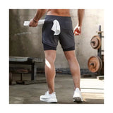 Man Jogging Sportswear Mens 2 in 1 Beach Sport Shorts Quick Drying Running Shorts Workout Gym Exercise Shorts Fitness Sweatpants