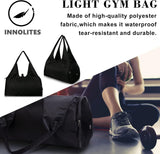Sports Gym Bag with Shoes Compartment, for Women Swim Yoga Dry Wet Separated Gym Bag, Lightweight Foldable Travel Bag for Outdoor Camping, Black
