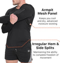 Mens Armzip Long Sleeve Gym Tshirts, Quick Dry Workout Compression Shirts Lightweight Running Sports Top with Zip Pocket