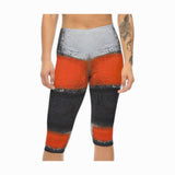 Women’S Capri Leggings RED ORANGE by Queennoble