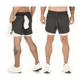 Man Jogging Sportswear Mens 2 in 1 Beach Sport Shorts Quick Drying Running Shorts Workout Gym Exercise Shorts Fitness Sweatpants