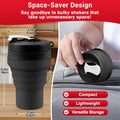 Collapsible Protein Shaker & Water Bottle Food-Grade, Leakproof Lid 600Ml/20Oz Shaker Cup - Reusable Silicone Shaker Cups for Protein Shakes with Mixing Ball for Gym-Goers & Travelers