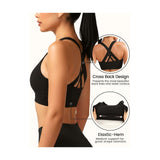Sports Bra for Women, Criss Cross Back Medium Support Workout Bras with Removable Cups for Yoga Running Gym