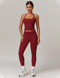 Womens Workout Sets Two Piece Cross Back Tank Top Matching High Waist Leggings Sets Gym Outfits Work Out Clothes