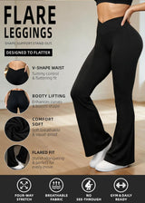 Women'S Flare Yoga Pants - Crossover Flare Leggings High Waisted Tummy Control Workout Casual Bootcut Pants