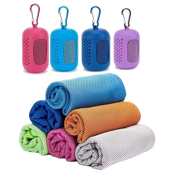 Cooling Towel Breathable Chilly Towel Sports Towel with Storage Box Yoga Towel Gym Towel for Indoor & Outdoor Activities