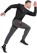 Mens Armzip Long Sleeve Gym Tshirts, Quick Dry Workout Compression Shirts Lightweight Running Sports Top with Zip Pocket