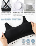 Sports Bra for Women, Criss Cross Back Medium Support Workout Bras with Removable Cups for Yoga Running Gym