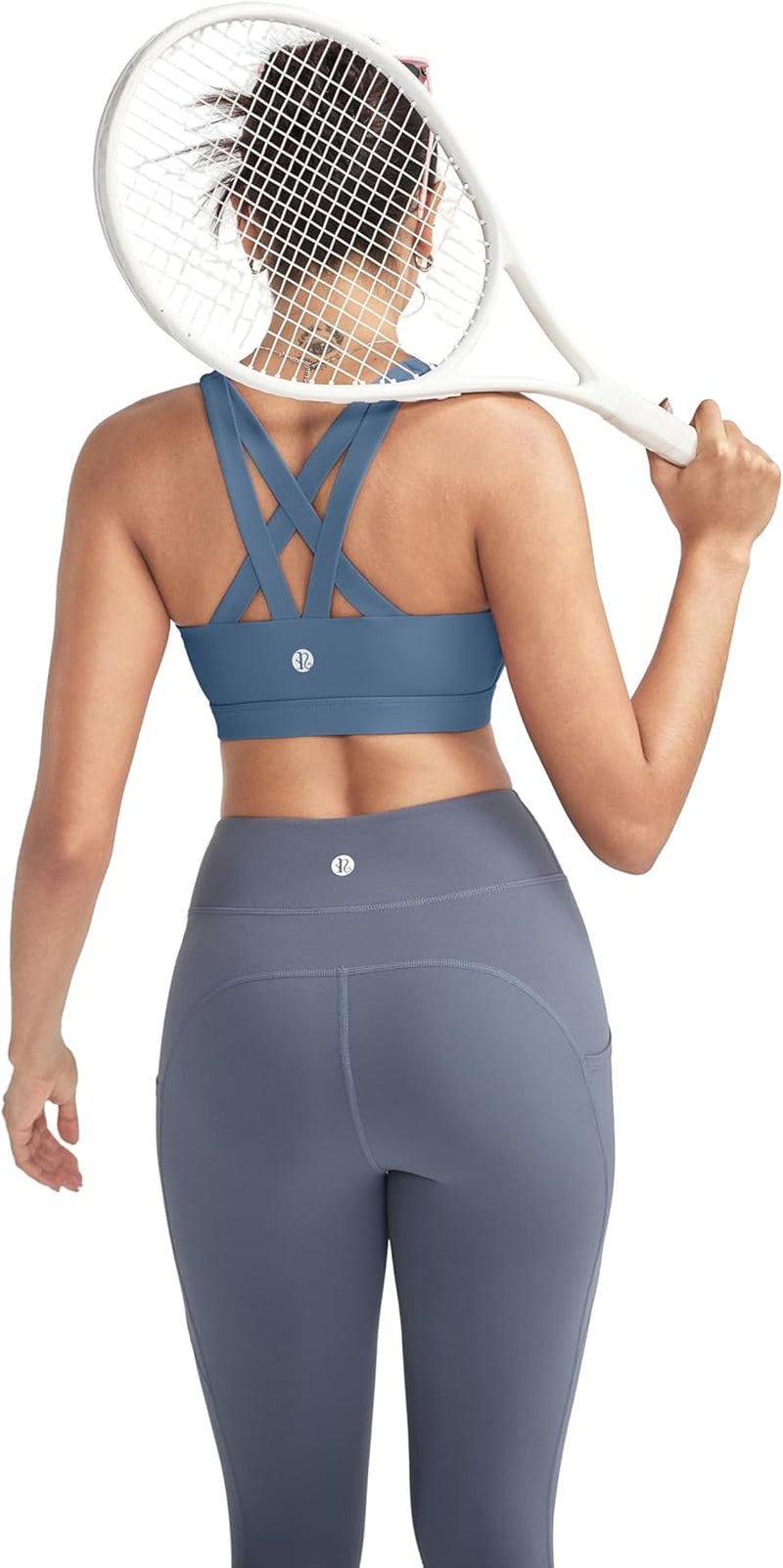 Sports Bras for Women,Padded Strappy Sports Bras Criss-Cross Back Medium Support Sports Bras with Removable Cups