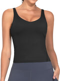 Women'S Longline Sports Bra Wirefree Padded Workout Yoga Tank Top