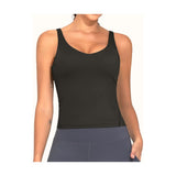 Women'S Longline Sports Bra Wirefree Padded Workout Yoga Tank Top