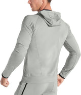 Men'S Lightweight Gym Sports Hoodie,Mens Workout Running Athletic Jacket with Zip Pockets