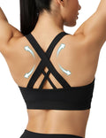 Sports Bra for Women, Criss Cross Back Medium Support Workout Bras with Removable Cups for Yoga Running Gym