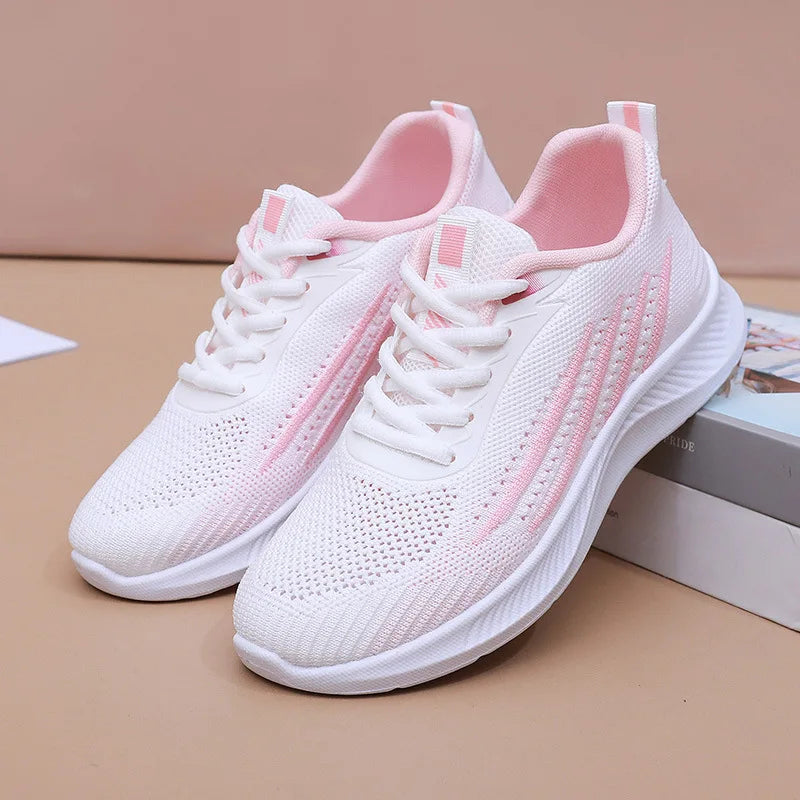 Women'S Mesh Breathable Athletic Running Shoes Lightweight Knit Gym Trainers