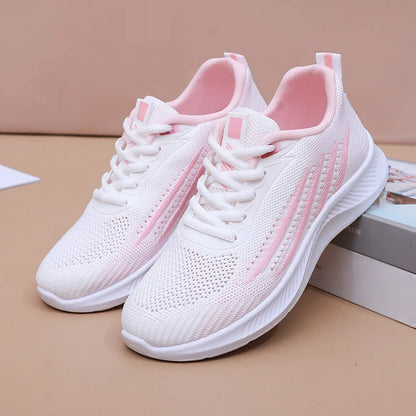 Women'S Mesh Breathable Athletic Running Shoes Lightweight Knit Gym Trainers