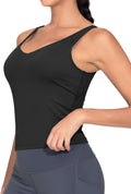 Women'S Longline Sports Bra Wirefree Padded Workout Yoga Tank Top