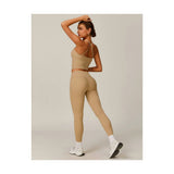Womens Workout Sets Two Piece Cross Back Tank Top Matching High Waist Leggings Sets Gym Outfits Work Out Clothes