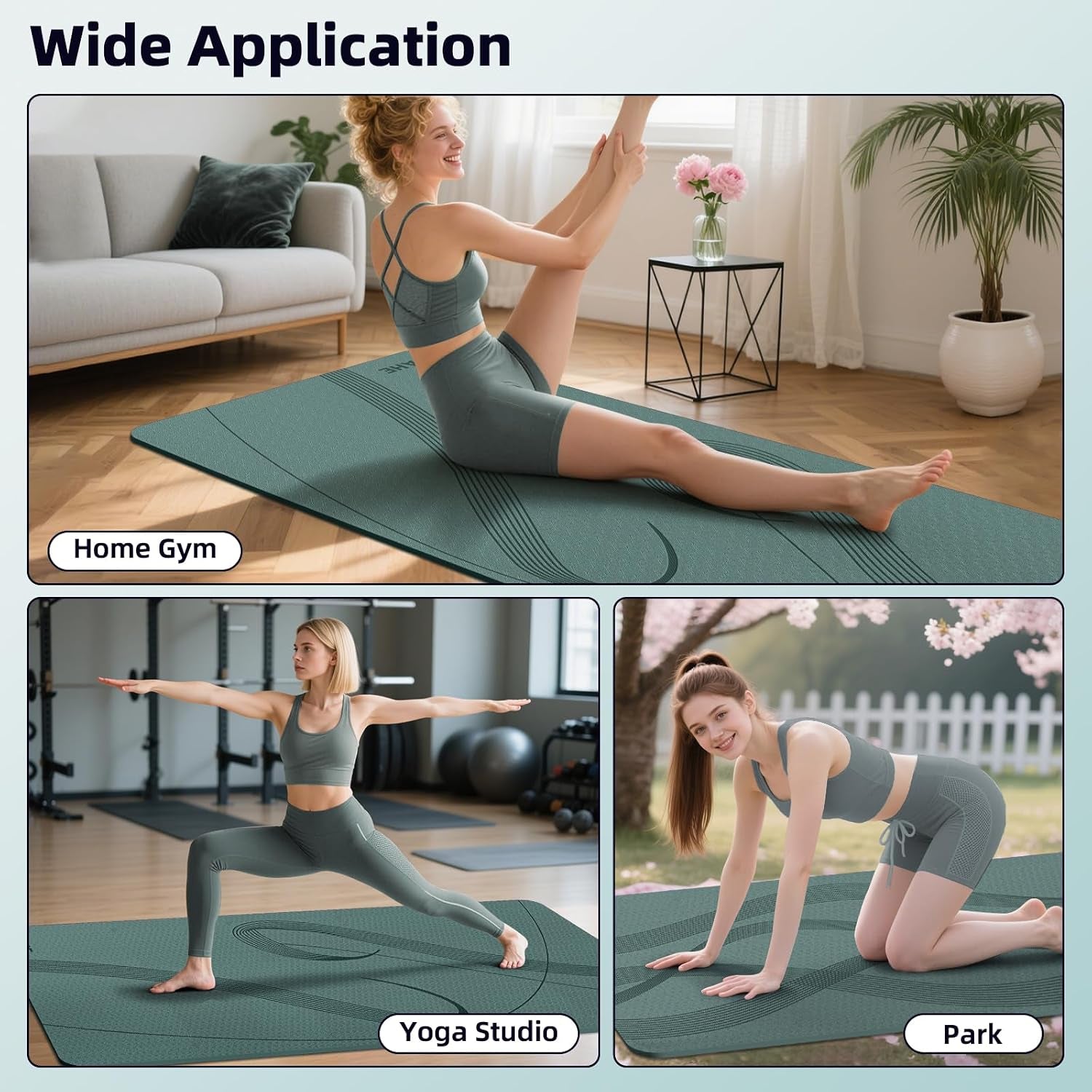 Yoga Mat High Density Exercise Mat, 76"X32"X0.27"Thick Wide & Large Yoga Mat for Women Men, Professional POE Workout Mat for Yoga, Pilates, Fitness & Stretching