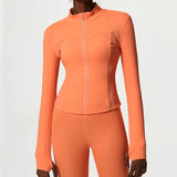 Women Yoga Shirt Long Sleeve Close-Fitting Sports Running Top with Thumb Holes Gym Jacket Workout Athletics Coat Sweatshirt