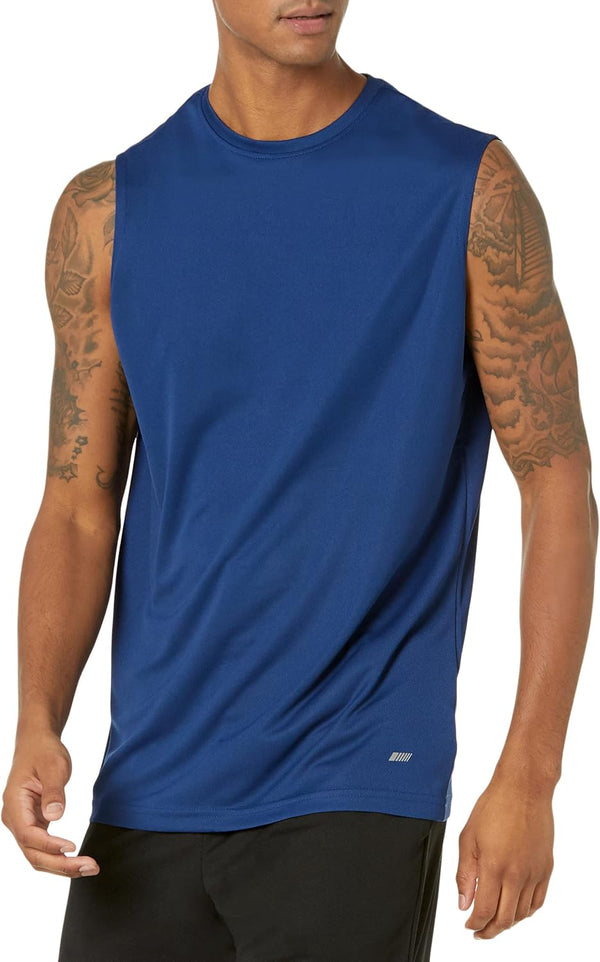 Men'S Gym Tank Tops, Moisture-Wicking Dry Fit Breathable Muscle Shirts, Pack of 2