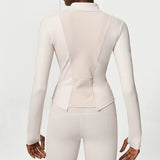 Women Yoga Shirt Long Sleeve Close-Fitting Sports Running Top with Thumb Holes Gym Jacket Workout Athletics Coat Sweatshirt