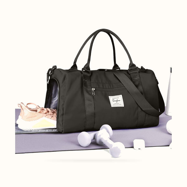Gym Bags Womens Mens with Shoes Compartment and Wet Pocket Travel Duffel Bag for Women for Plane Sport Gym Tote Bags Swimming Yoga Small Waterproof Weekend Overnight Carry on Bag Hospital Holdalls