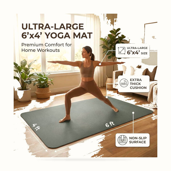Large Yoga Mat 6'X 4'（72”X 48”）—1/4
