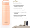 2 Lids Sports Stainless Steel Water Bottles – 709Ml / 24Oz, Wide Mouth Vacuum Insulated Reusable Leak Proof Bpa-Free Travel Metal Canteen, Thermal Bottles for Men Women Gym (Rose Salt)