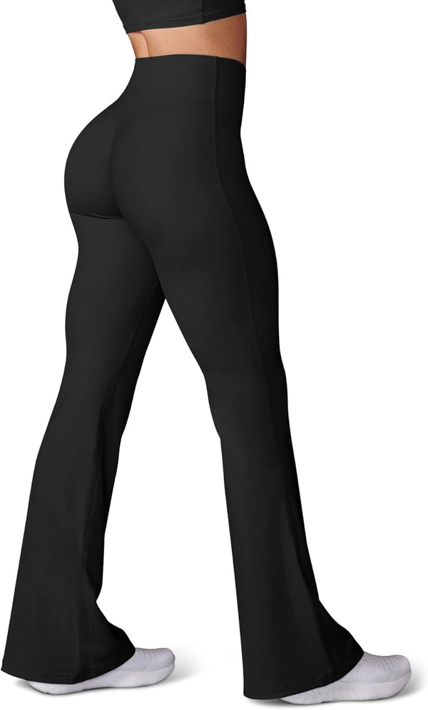 Women'S Flare Yoga Pants - Crossover Flare Leggings High Waisted Tummy Control Workout Casual Bootcut Pants