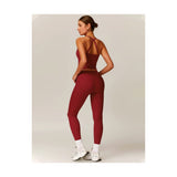 Womens Workout Sets Two Piece Cross Back Tank Top Matching High Waist Leggings Sets Gym Outfits Work Out Clothes