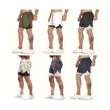 Man Jogging Sportswear Mens 2 in 1 Beach Sport Shorts Quick Drying Running Shorts Workout Gym Exercise Shorts Fitness Sweatpants