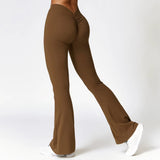 V-Shaped Hip Yoga Pants Flare Leggings Women High Waist Wide Leg Pants Women Gym Fitness Sports Flared Pant Dance Trousers