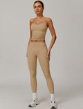 Womens Workout Sets Two Piece Cross Back Tank Top Matching High Waist Leggings Sets Gym Outfits Work Out Clothes