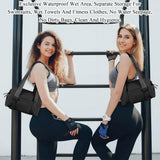 Mini Gym Bag Women, Lightweight Crossbody Sports Tote with Multi-Pocket, Waterproof Travel Duffel Bag, Portable Handbag for Workout, Travel, Daily Commute (Black)