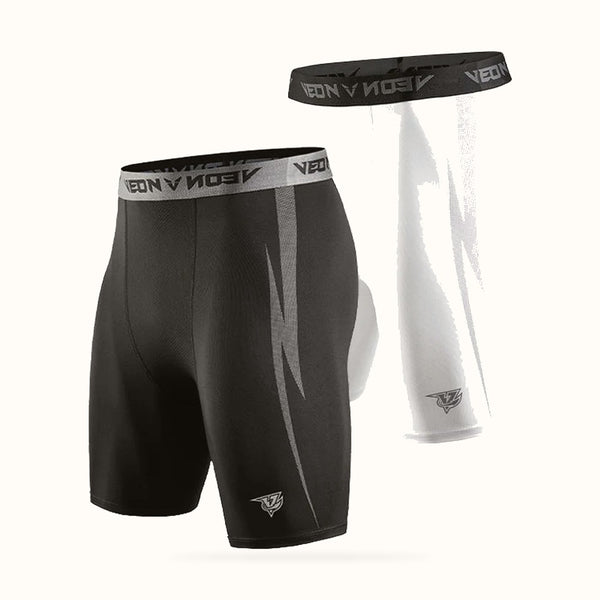 Black Compression Shorts Men Spandex Sport Shorts Athletic Workout Running Performance Baselayer Underwear