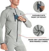 Men'S Lightweight Gym Sports Hoodie,Mens Workout Running Athletic Jacket with Zip Pockets