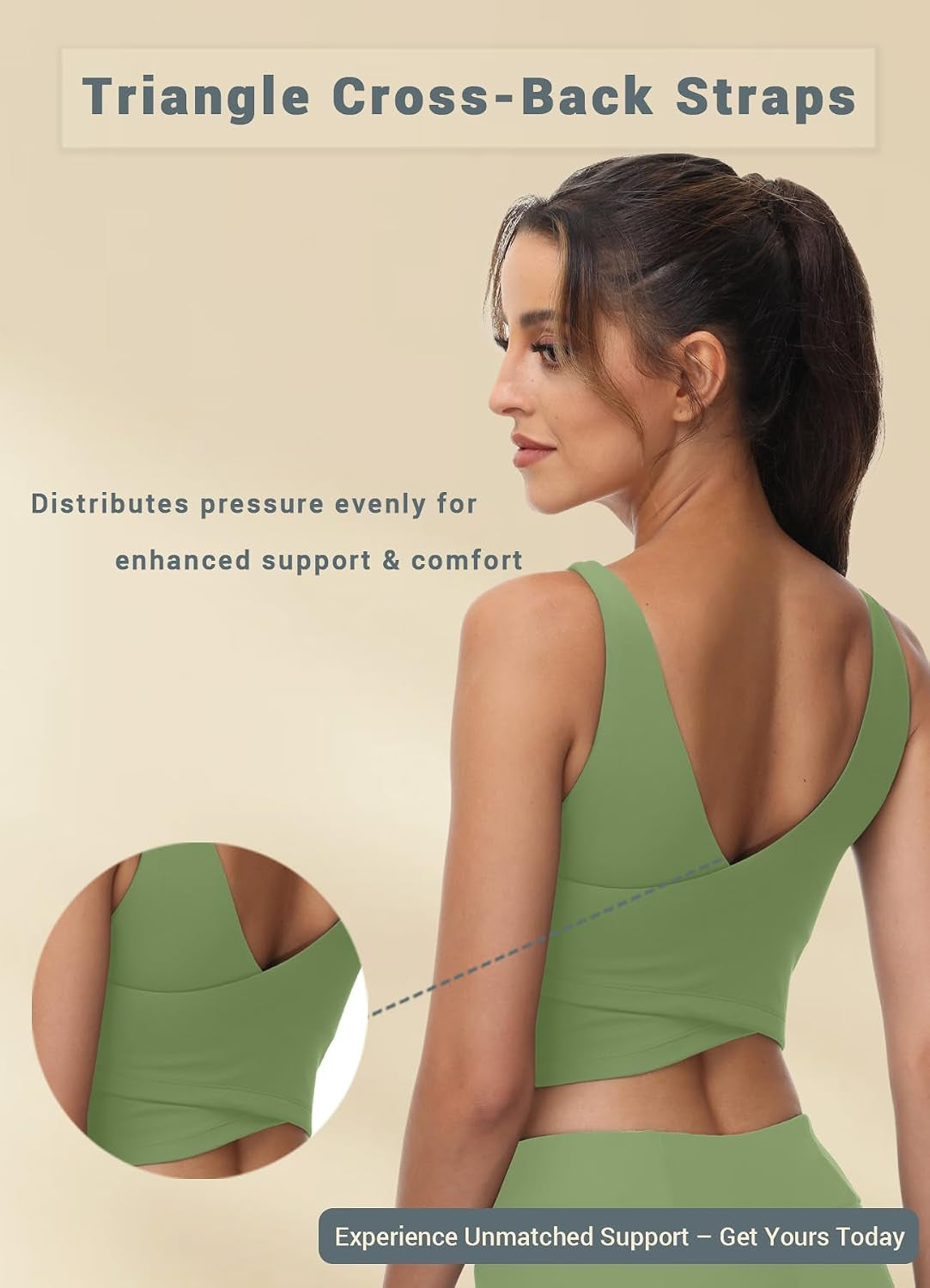 High Neck Sports Bra for Women Longline Full Coverage Sports Bras Medium Impact Padded Workout Crop Tops for Yoga Gym