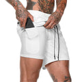 Sport Shorts Men Sportswear Double-Deck Running Shorts 2 in 1 Beach Bottoms Summer Gym Fitness Training Jogging Short Pants