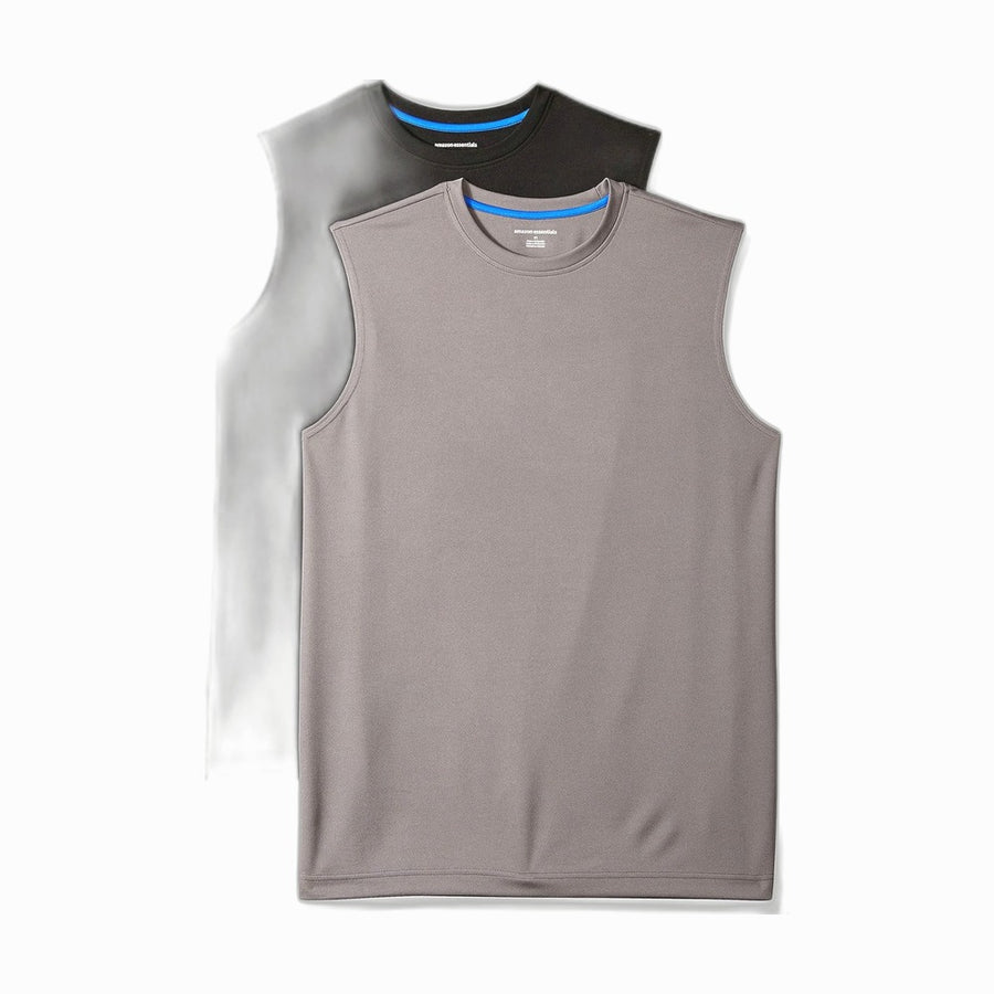 Men'S Gym Tank Tops, Moisture-Wicking Dry Fit Breathable Muscle Shirts, Pack of 2